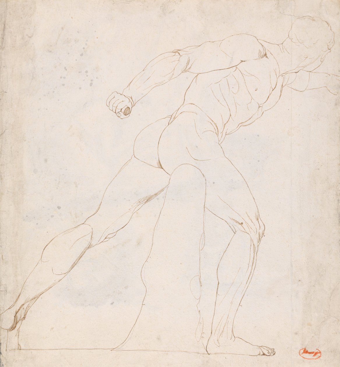 Studie av «Borghese-gladiatoren» av George Romney