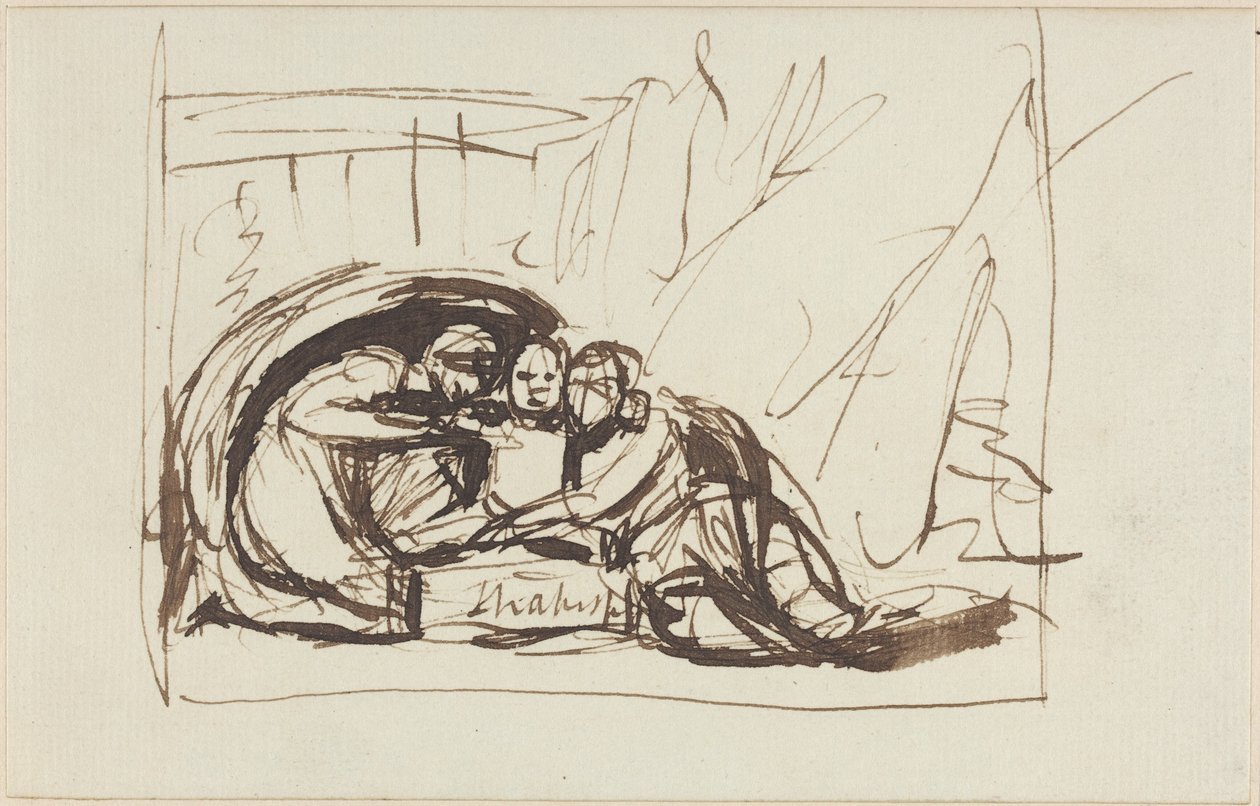 Den unge Shakespeare, oppfostret av komedie og tragedie av George Romney