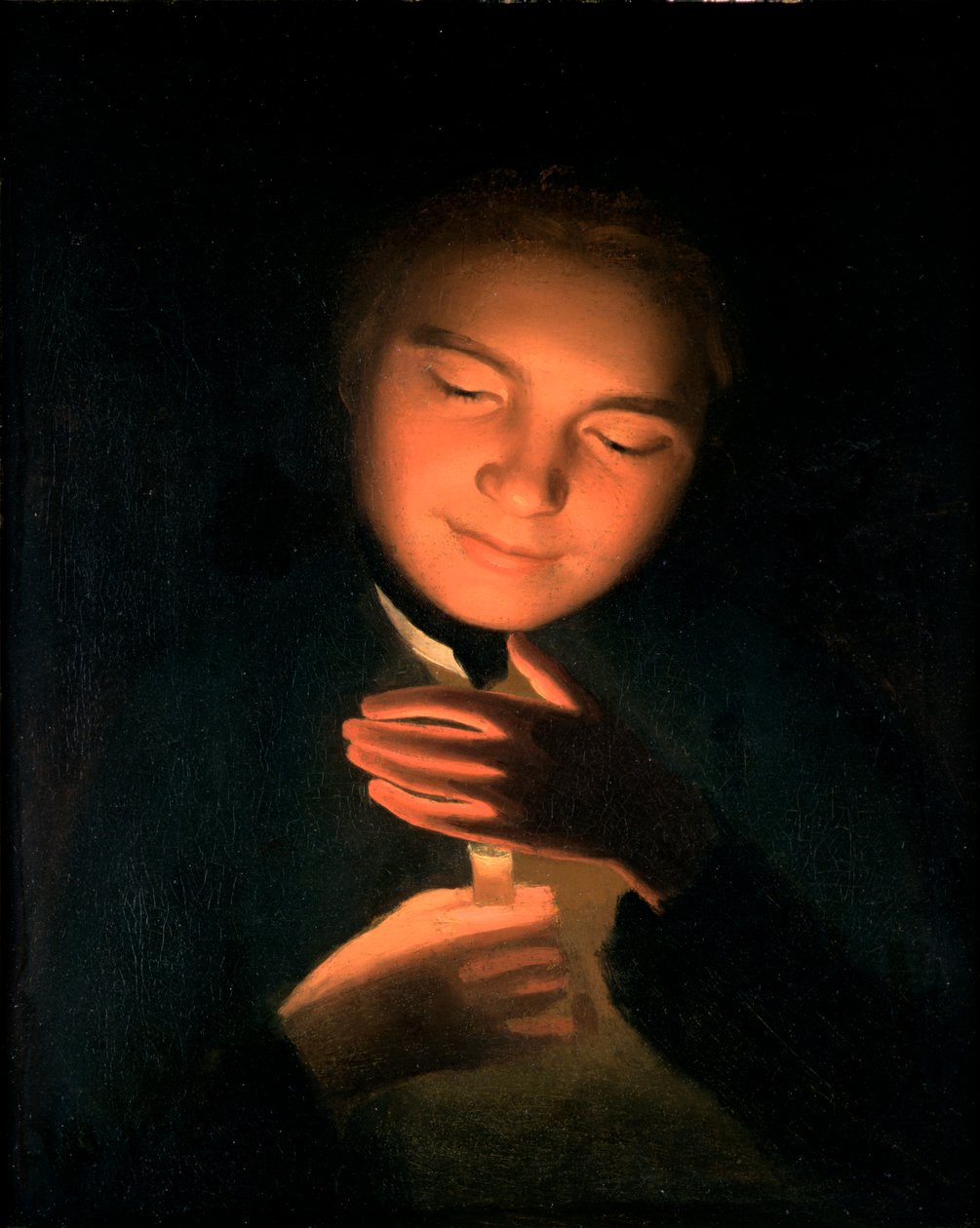 Kunstnerens bror James, holder et stearinlys, 1761 av George Romney