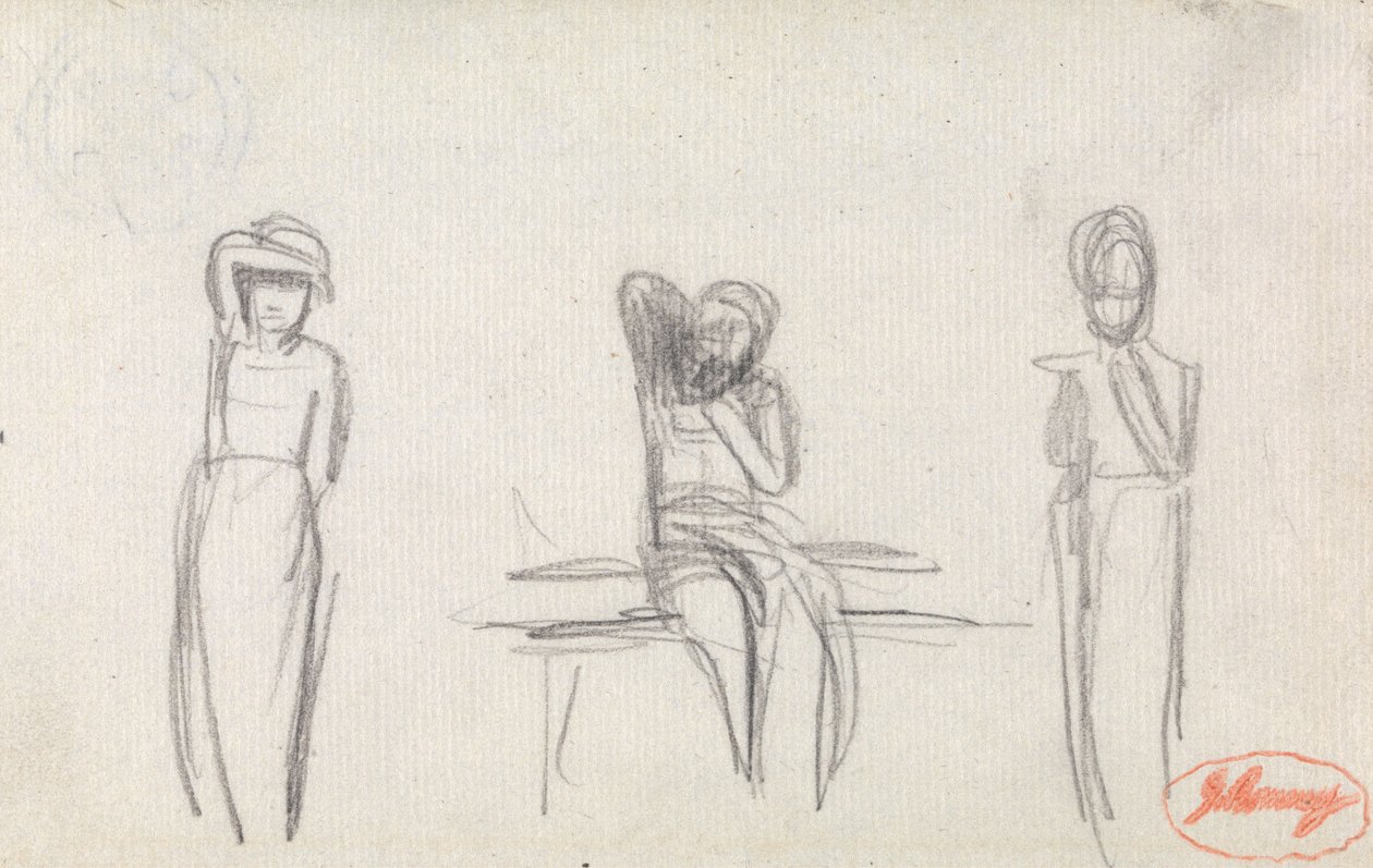 Tre studier av en ung jente av George Romney