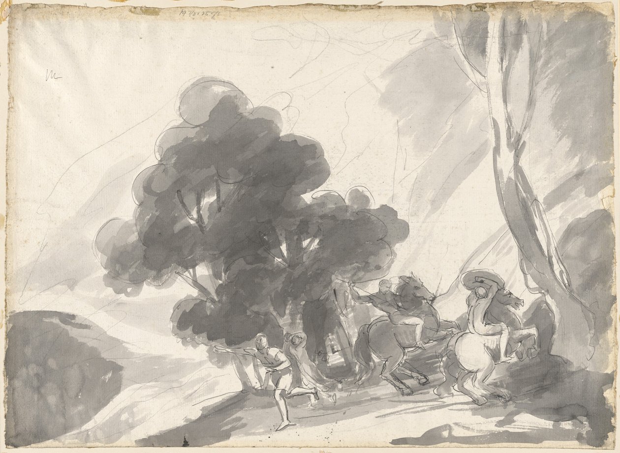 Troilus og Cressida, 4. akt, 5. scene: Kampen mellom Hektor og Ajax II av George Romney