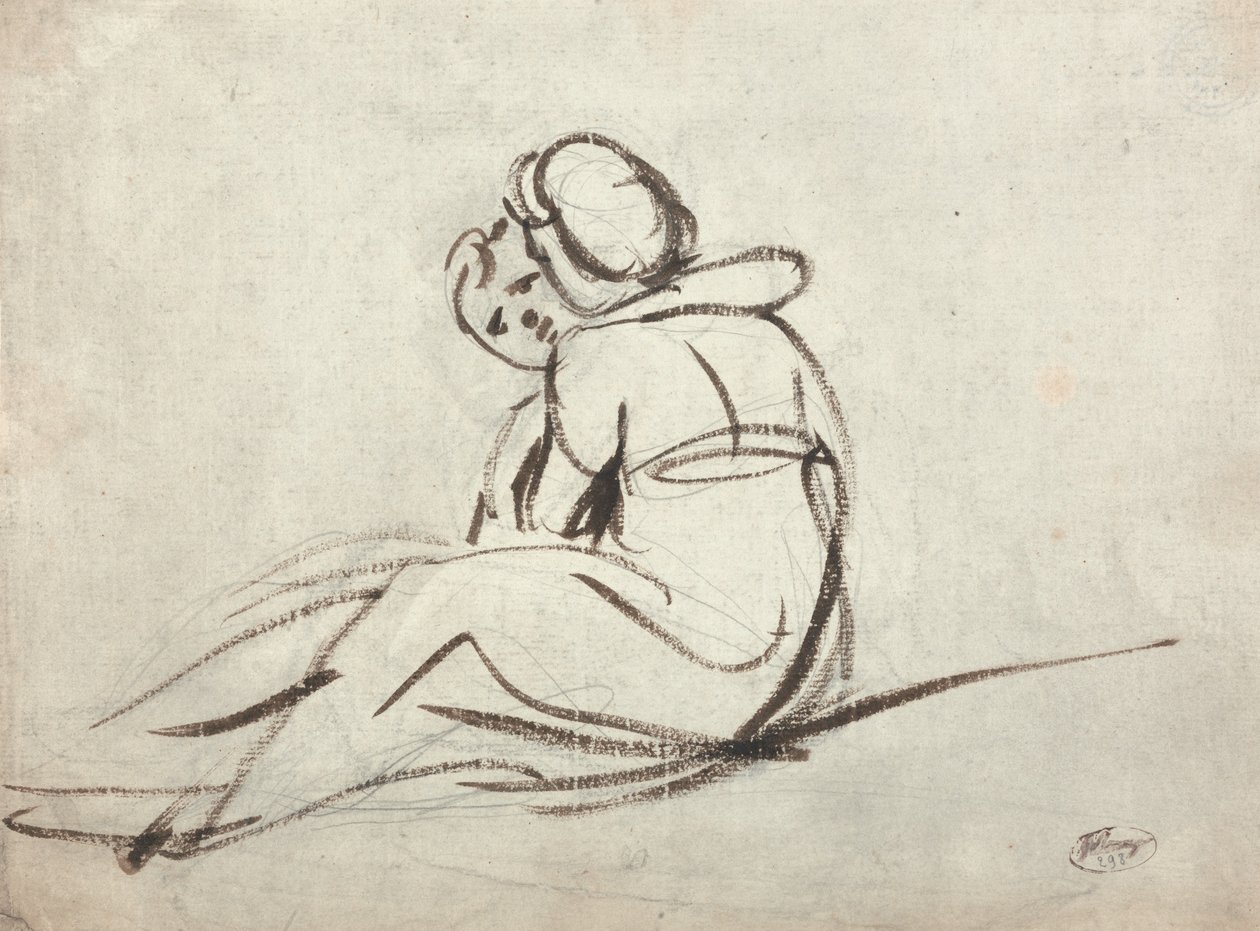 To barn som omfavner hverandre av George Romney