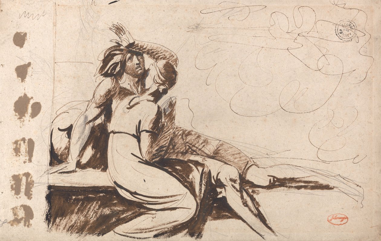 To elskere (En mann som våkner fra en drøm) av George Romney