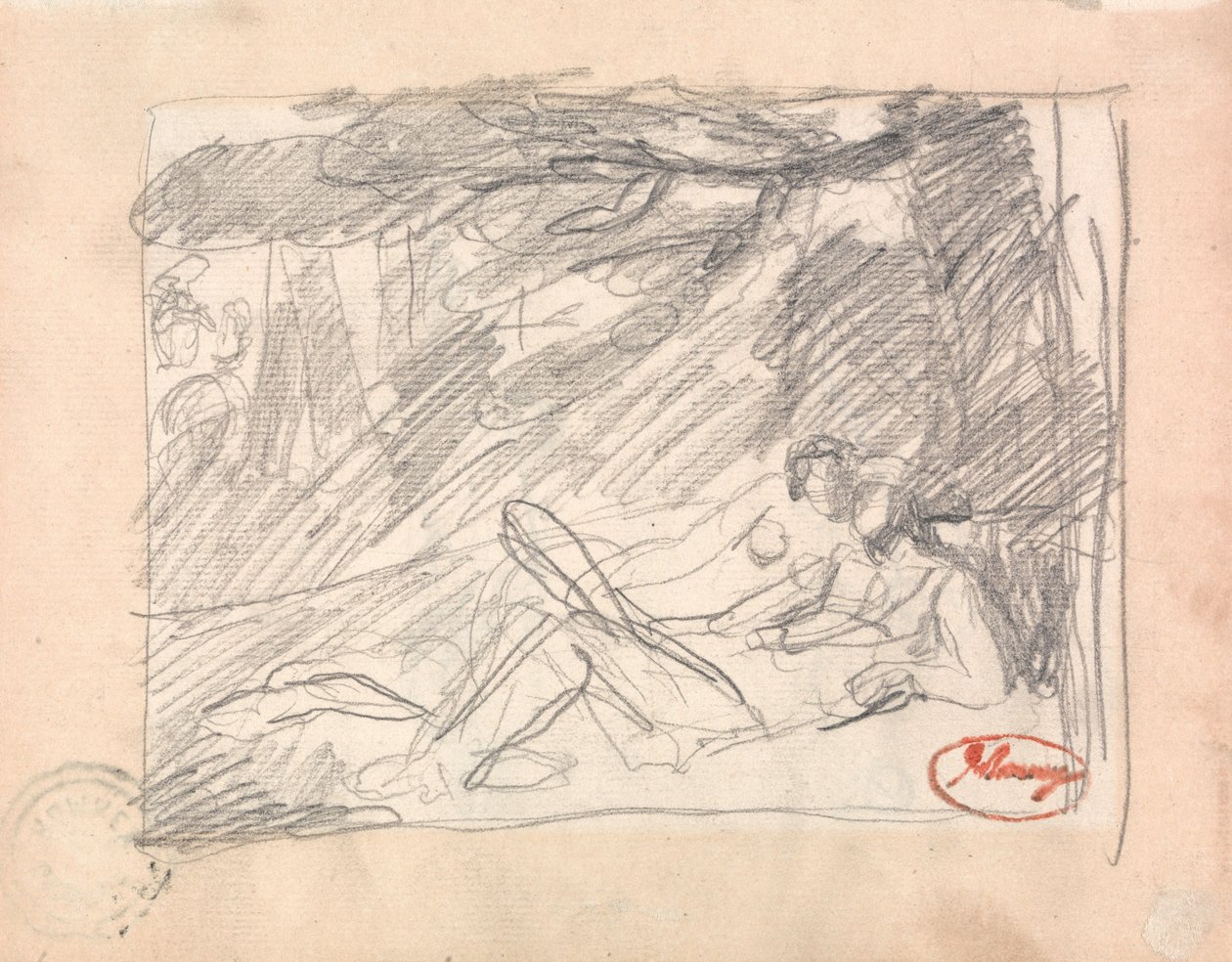 To elskere i et landskap av George Romney