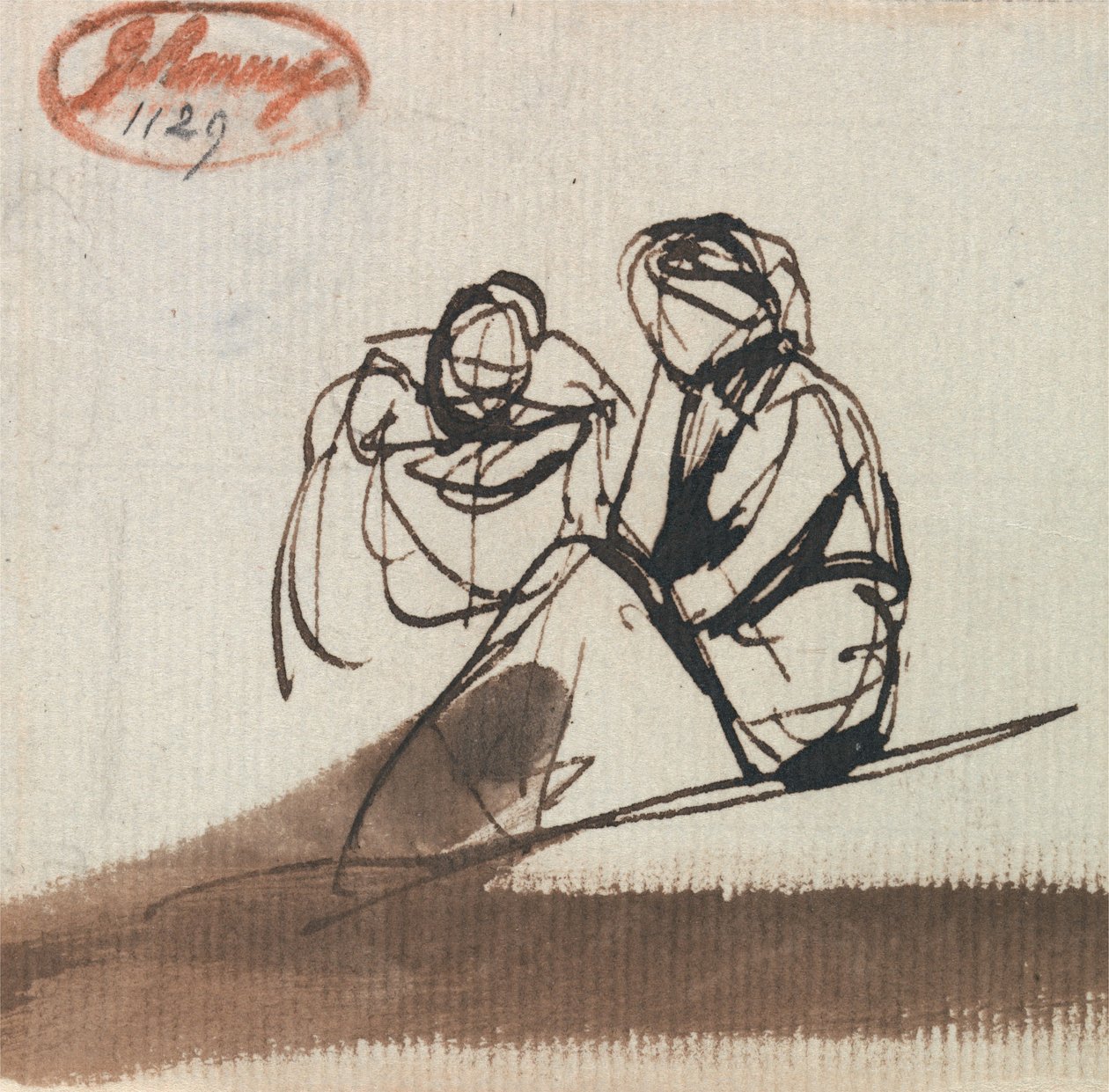 To sittende figurer av George Romney
