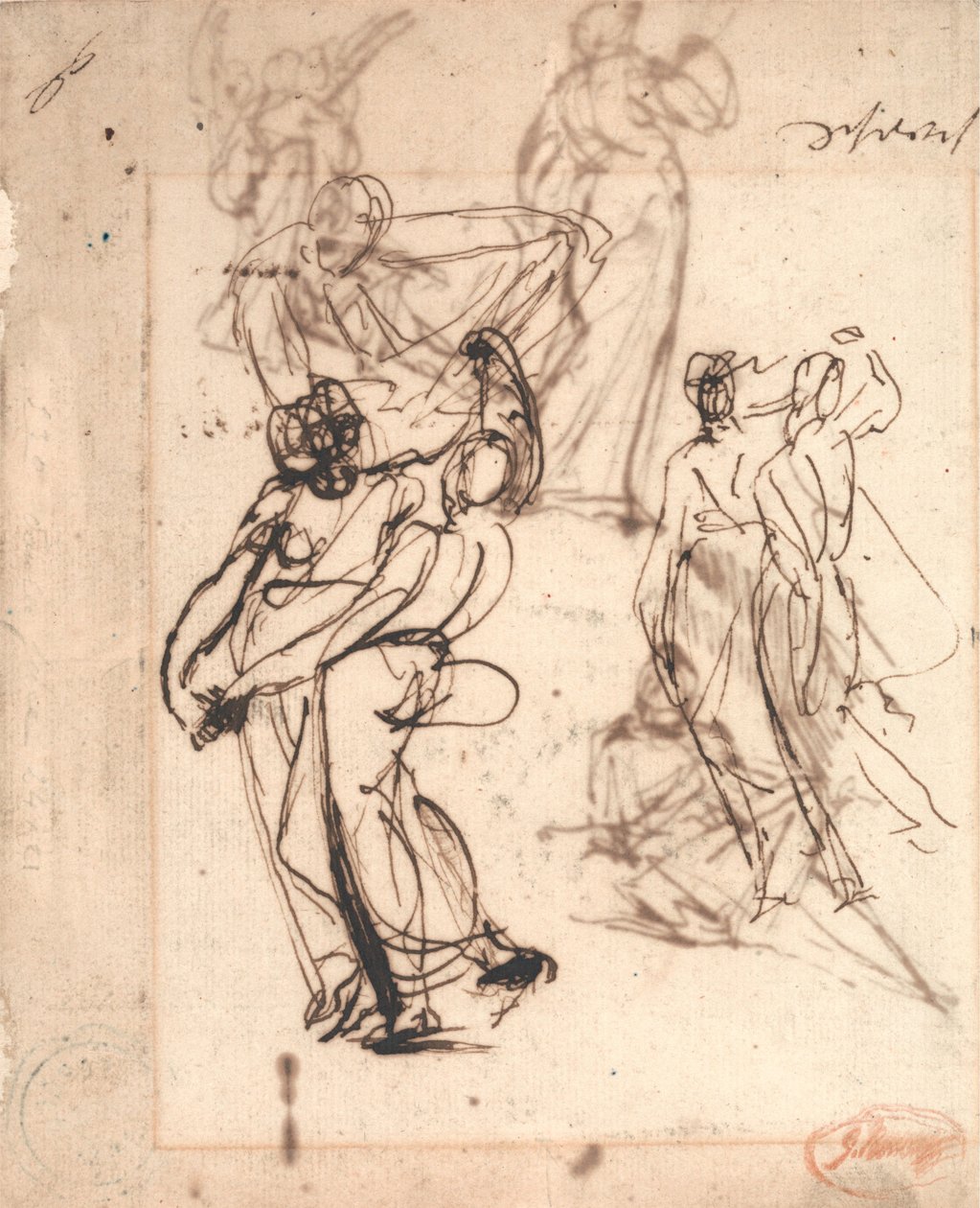 To studier av dansende par av George Romney