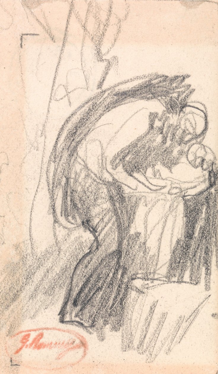 Uidentifisert person: En mann med et barn av George Romney