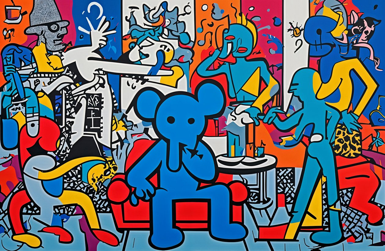The Aftermath Lounge, 2024 (akryl på lerret) av George Rosaly