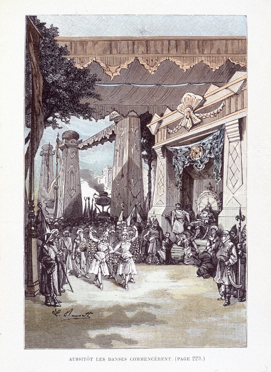 Umiddelbart begynte dansene (side 229) i "" Michel Strogoff"" av Jules Verne av George Roux
