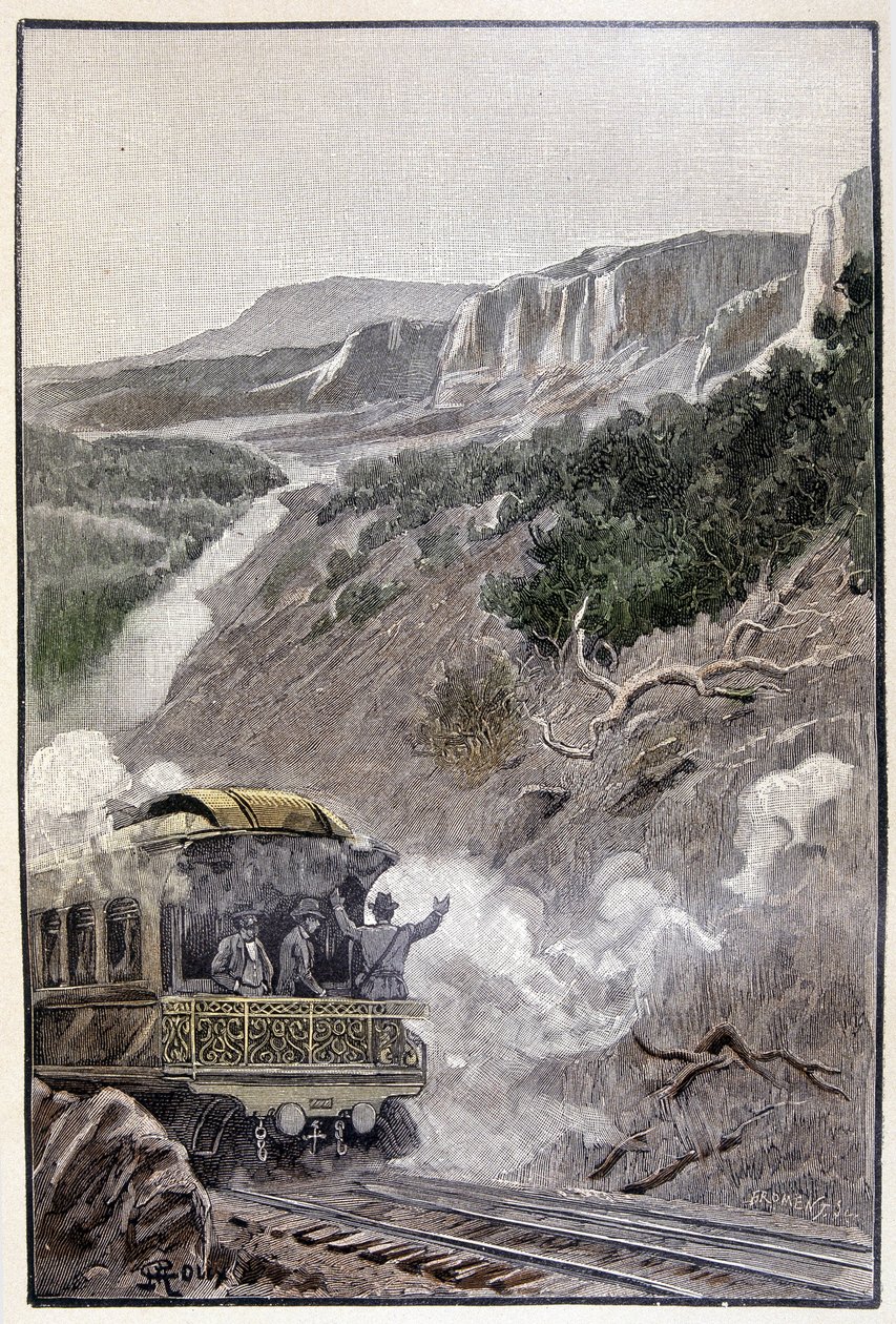 Den var like vakker som Wyoming National Park (side 285) i «The Testament of an Excentric» av Jules Verne av George Roux