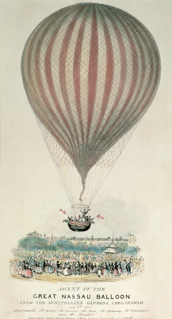 Ascent of the Great Nassau Balloon, Montpellier Gardens, 3. juli 1837 av George Rowe