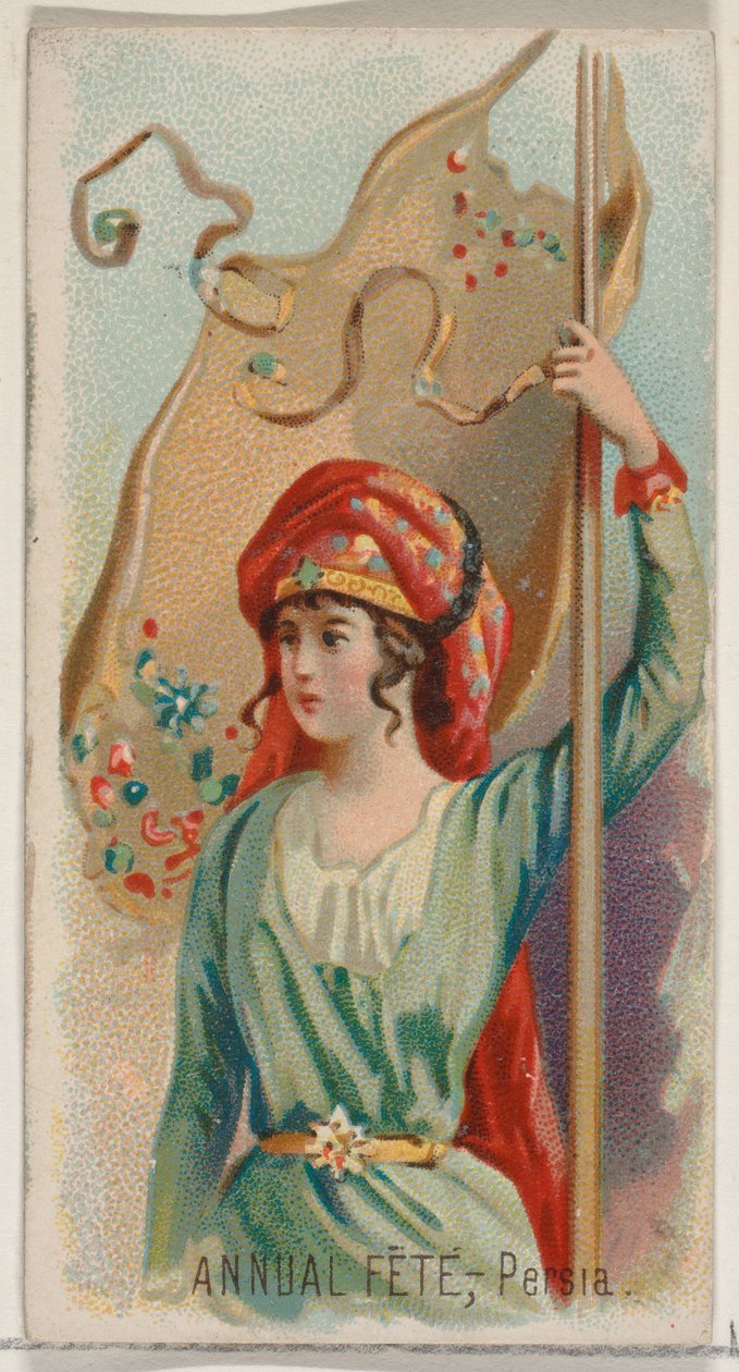 Annual Fête, Persia, fra Holidays-serien N80 for Duke-sigaretter, 1890., 1890. av George S. Harris and Sons