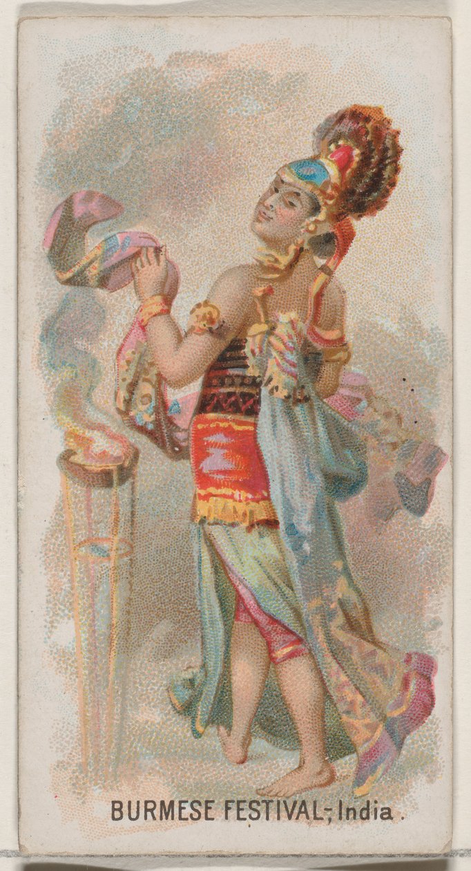 Burmesisk festival, India, fra Holidays-serien N80 for Duke-sigaretter, 1890., 1890. av George S. Harris and Sons