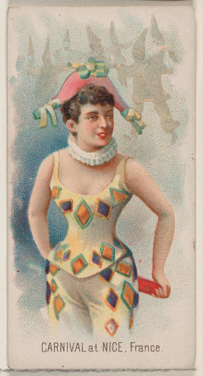 Karneval i Nice, Frankrike, fra Holidays-serien N80 for Duke-sigaretter, 1890., 1890. av George S. Harris and Sons