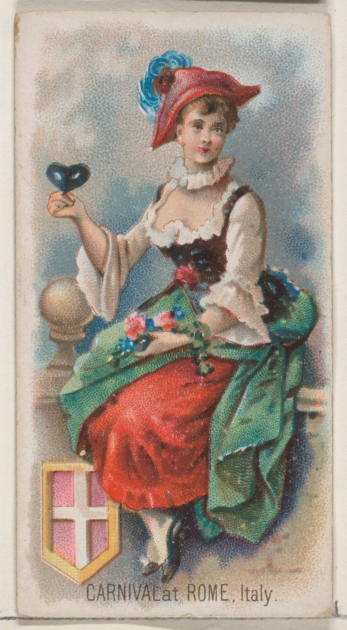 Karneval i Roma, Italia, fra Holidays-serien N80 for Duke-sigaretter, 1890., 1890. av George S. Harris and Sons