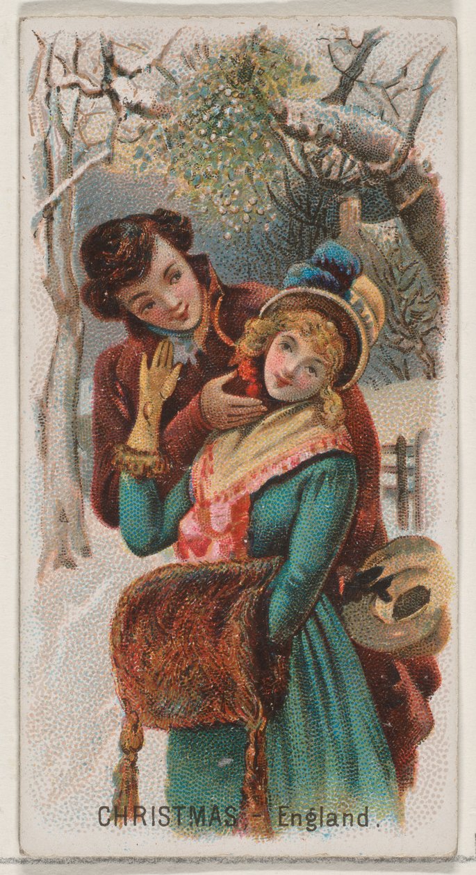 Christmas, England, fra Holidays-serien N80 for Duke-sigaretter, 1890., 1890. av George S. Harris and Sons