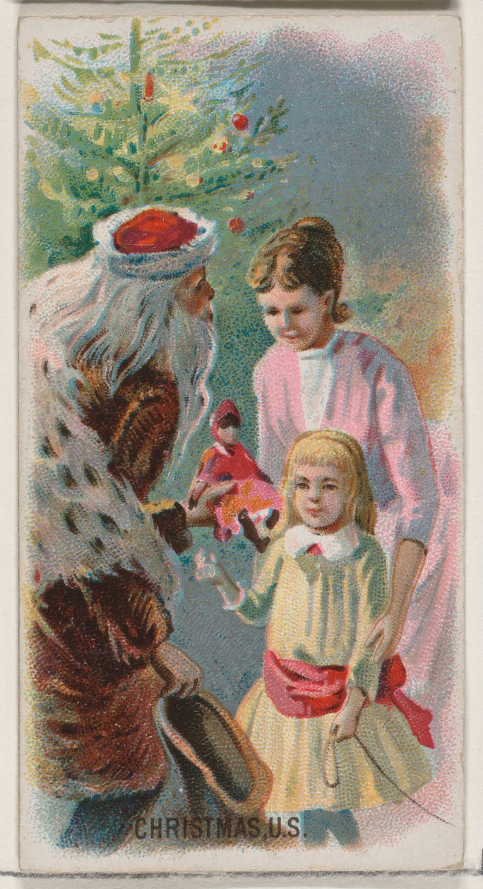 Christmas, USA, fra Holidays-serien N80 for Duke-sigaretter, 1890., 1890. av George S. Harris and Sons
