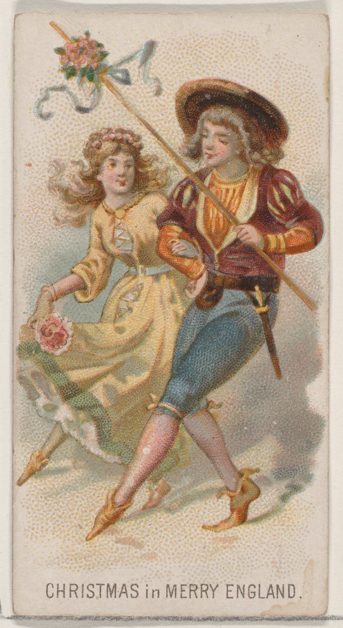 Christmas in Merry England, fra Holidays-serien N80 for Duke-sigaretter, 1890., 1890. av George S. Harris and Sons