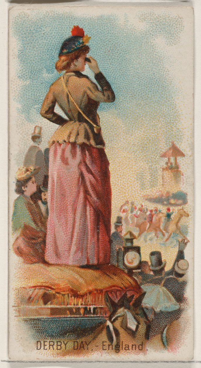 Derby Day, England, fra Holidays-serien N80 for Duke-sigaretter, 1890., 1890. av George S. Harris and Sons