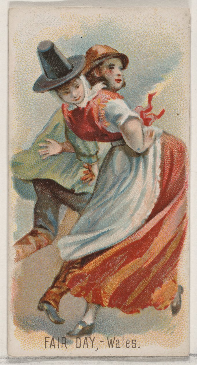Fair Day, Wales, fra Holidays-serien N80 for Duke-sigaretter, 1890., 1890. av George S. Harris and Sons