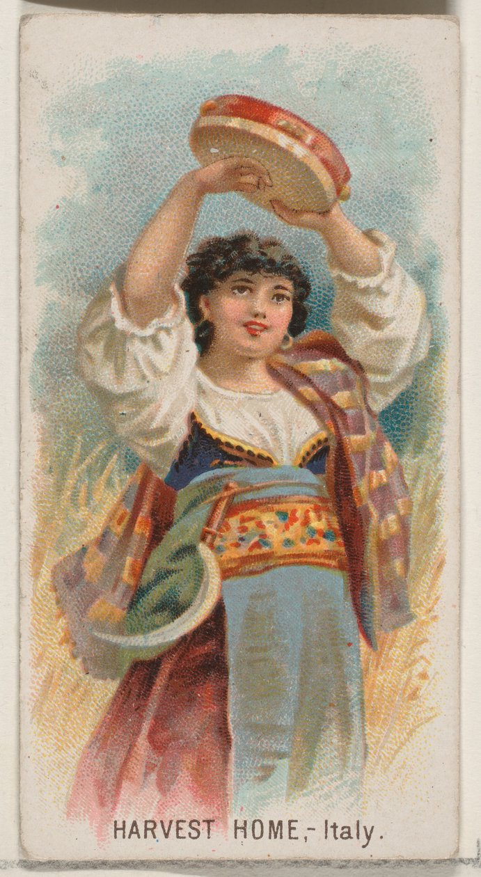 Harvest Home, Italia, fra Holidays-serien N80 for Duke-sigaretter, 1890., 1890. av George S. Harris and Sons