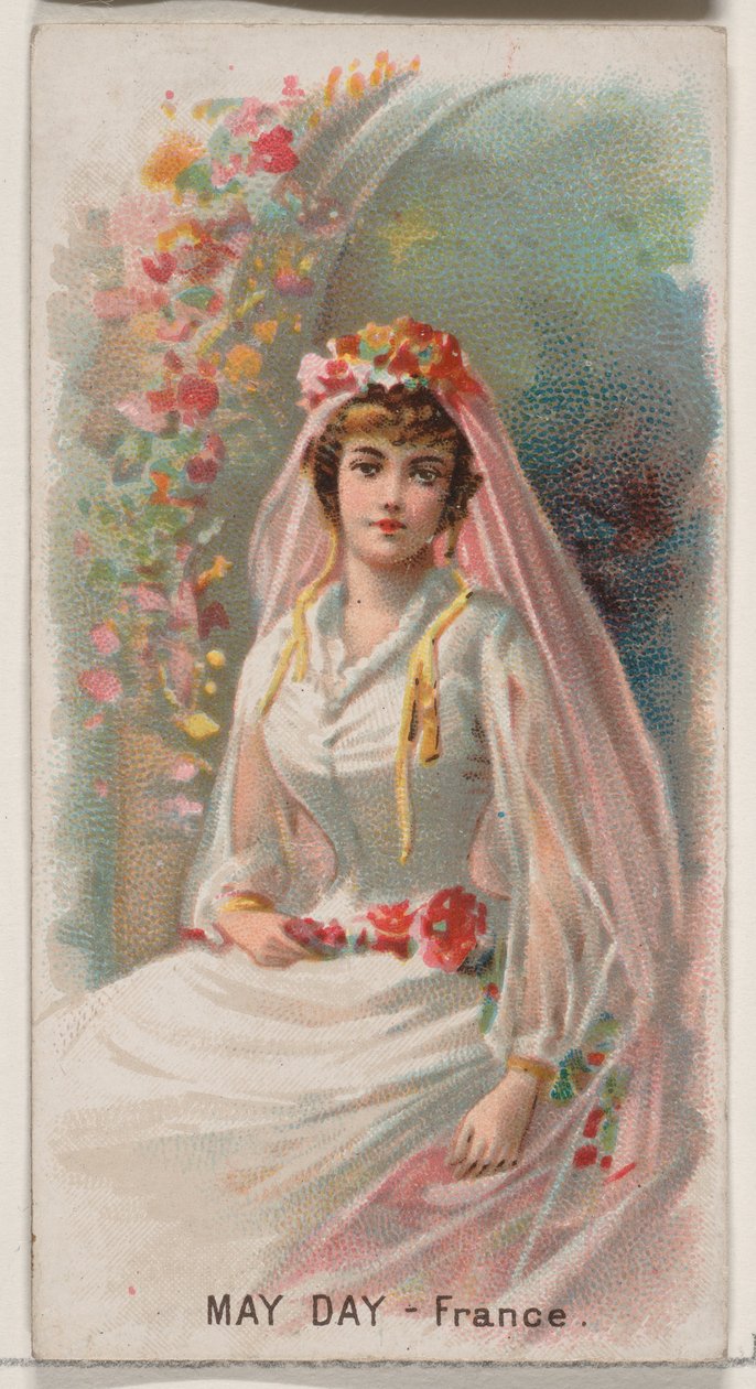 May Day, Frankrike, fra Holidays-serien N80 for Duke-sigaretter, 1890., 1890. av George S. Harris and Sons