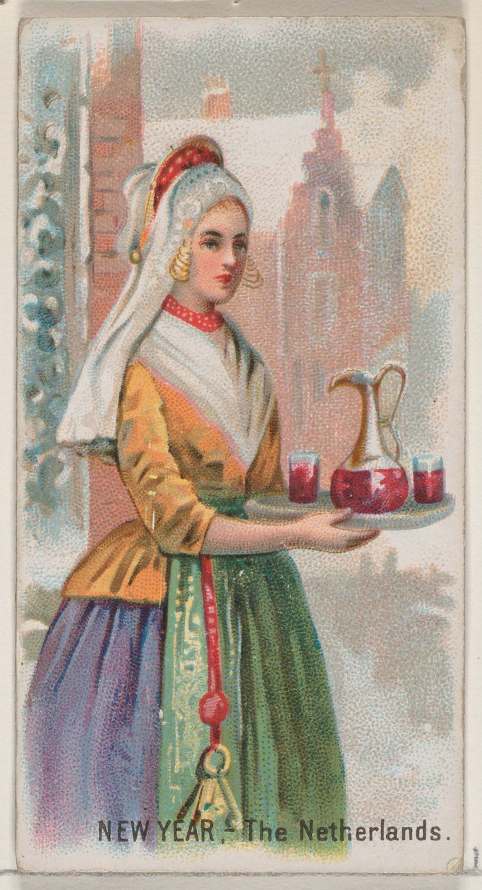 Nyttår, Nederland, fra Holidays-serien N80 for Duke-sigaretter, 1890., 1890. av George S. Harris and Sons