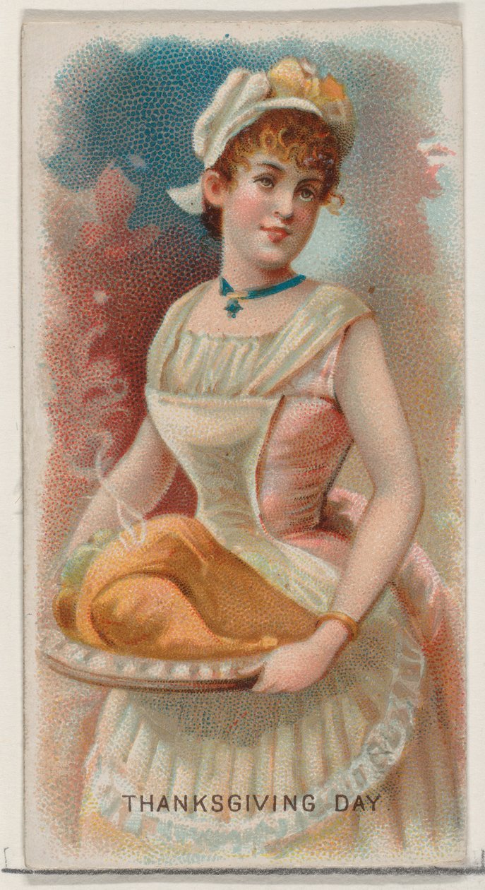 Thanksgiving Day, USA, fra Holidays-serien N80 for Duke-sigaretter,..., 1890. av George S. Harris and Sons