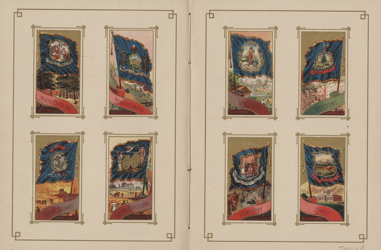 Flagg til alle nasjoner og USA - Side 29 og 30, 1887 av George S. and Sons Harris