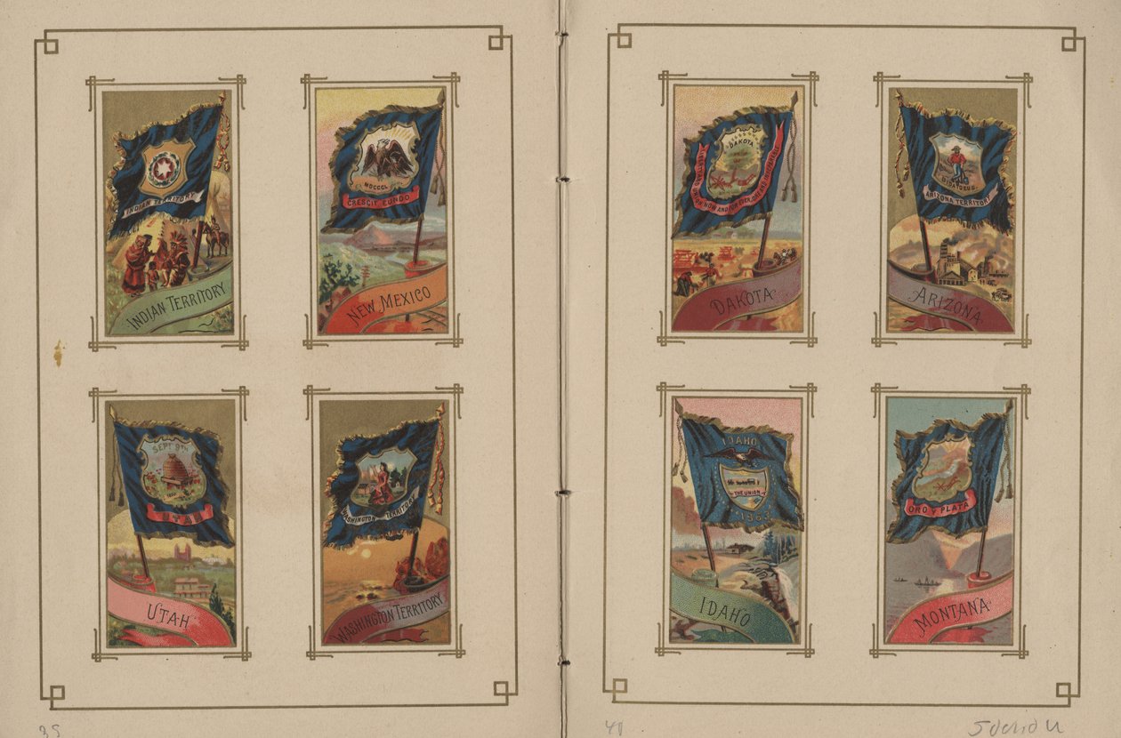 Flagg til alle nasjoner og USA - Side 39 og 40, 1887 av George S. and Sons Harris