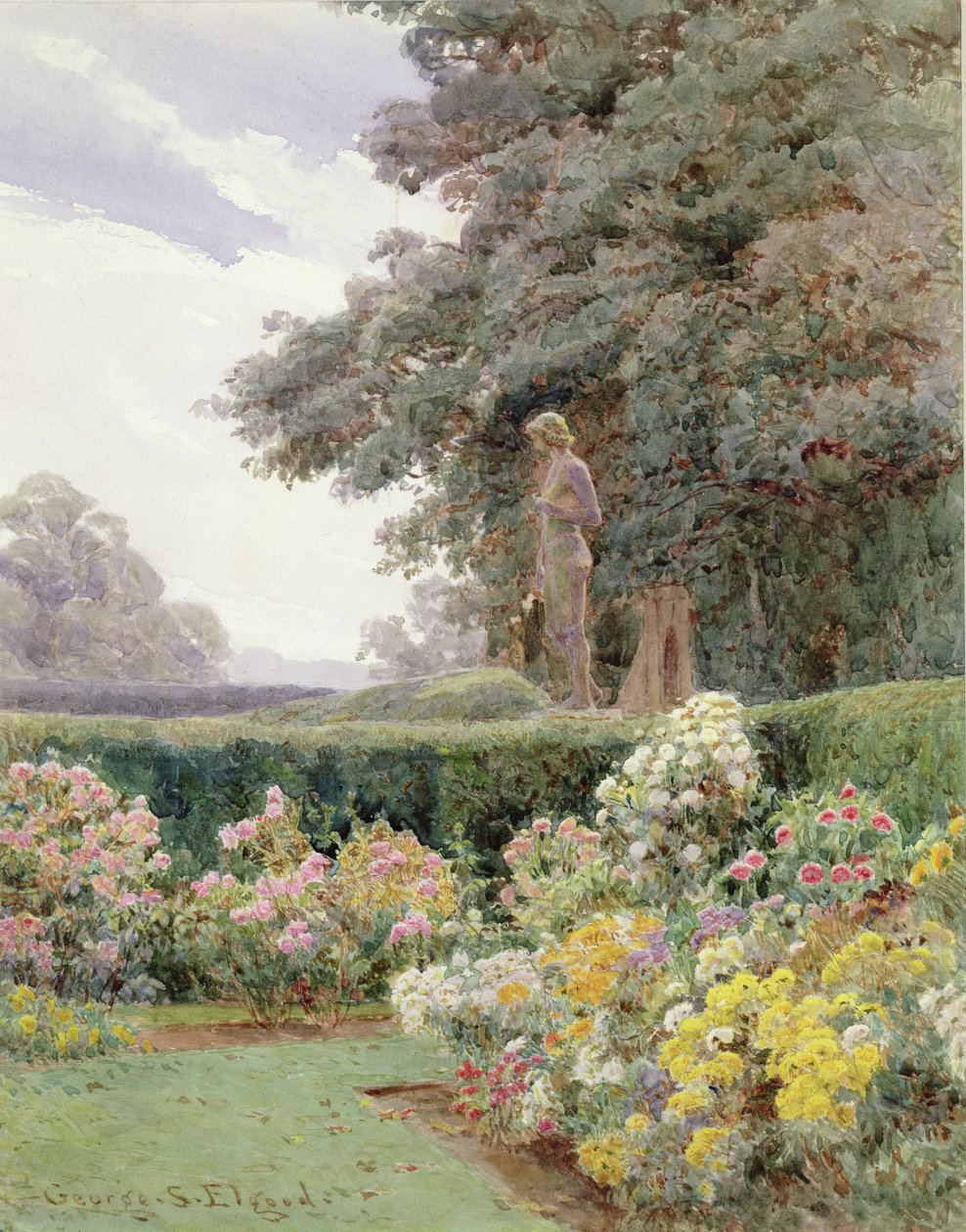 Et hjørne av hagen (wc) av George Samuel Elgood