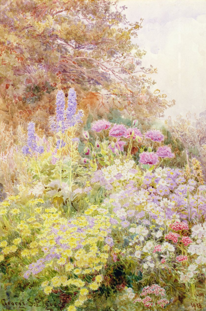 Anthemis, valmuer og lerkespore av George Samuel Elgood