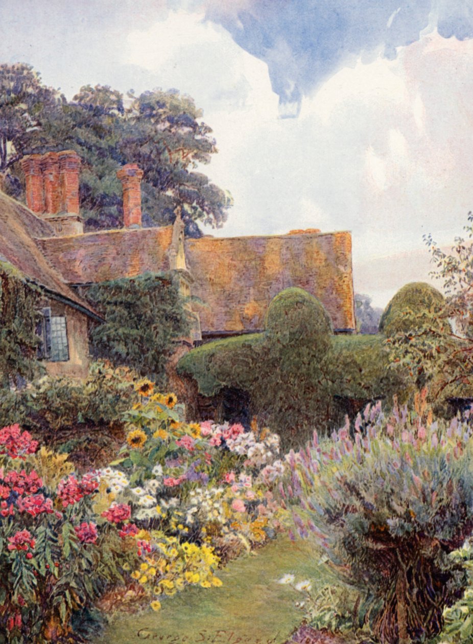 Cleeve Prior, Worcestershire (fargelitografi) av George Samuel Elgood