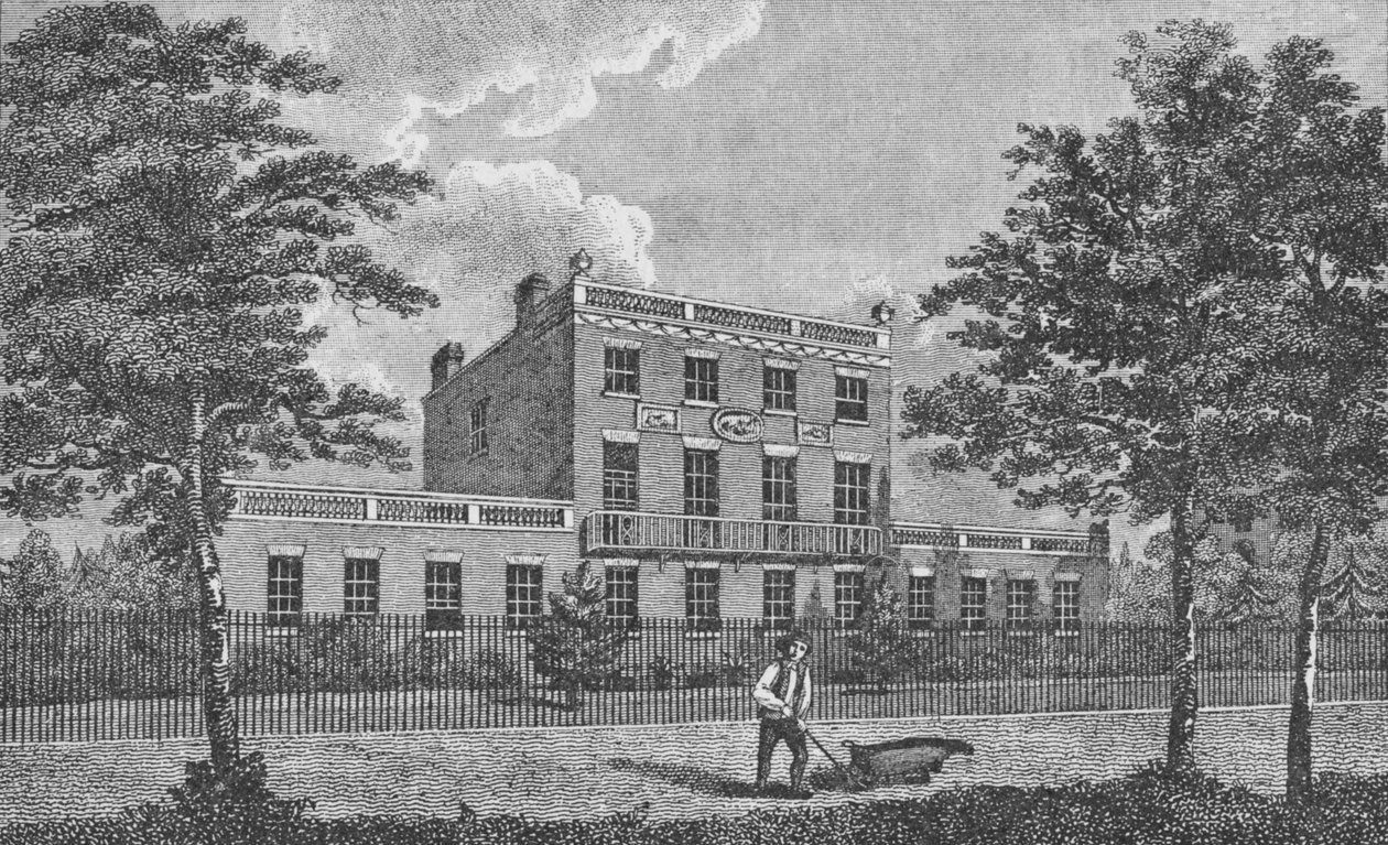 Dr. Lettsoms House, Camberwell, c1805, 1912. Kunstnere: Ukjent, George Samuel Elgood. av George Samuel Elgood