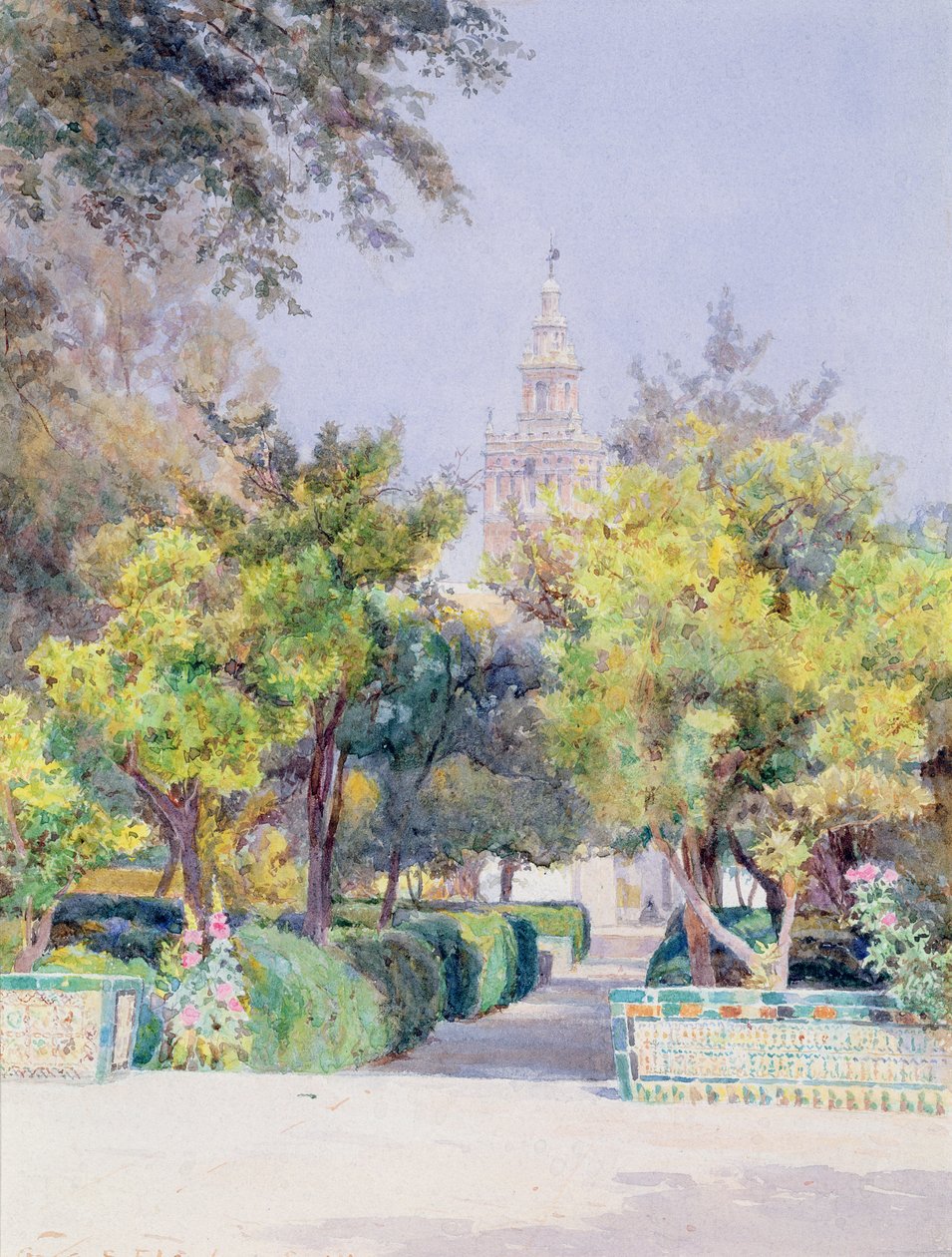 I hagen til Alcazar, Sevilla, 1893 av George Samuel Elgood