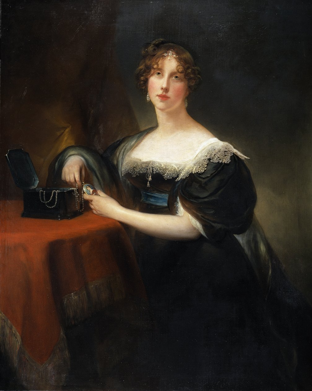Georgiana Cavendish, grevinne av Carlisle (olje på lerret) av George Sanders