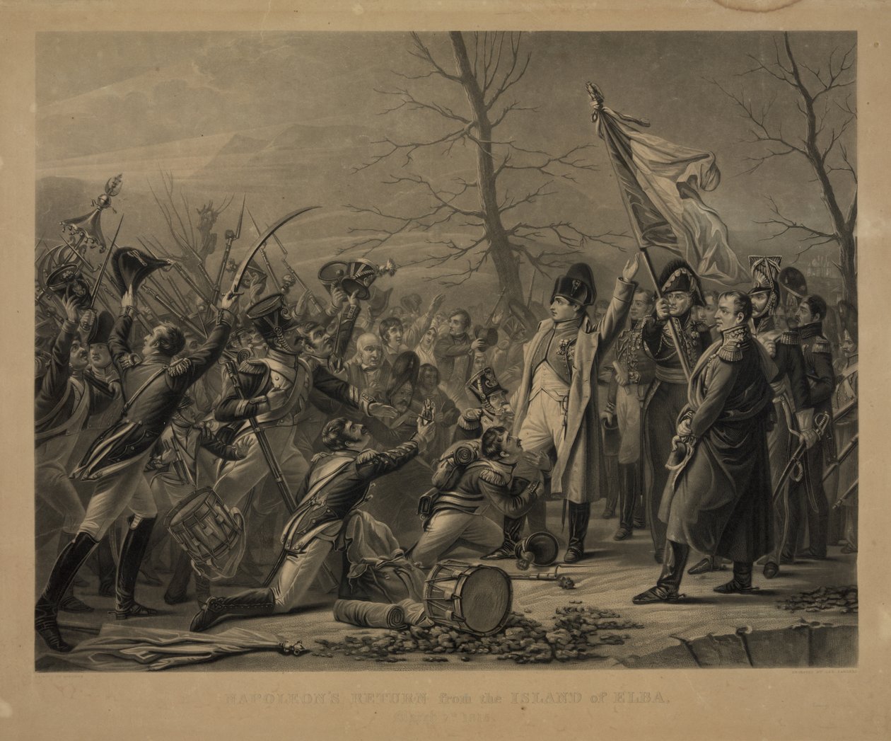 Napoleon vender tilbake fra øya Elba 7. mars 1815 av George Sanders