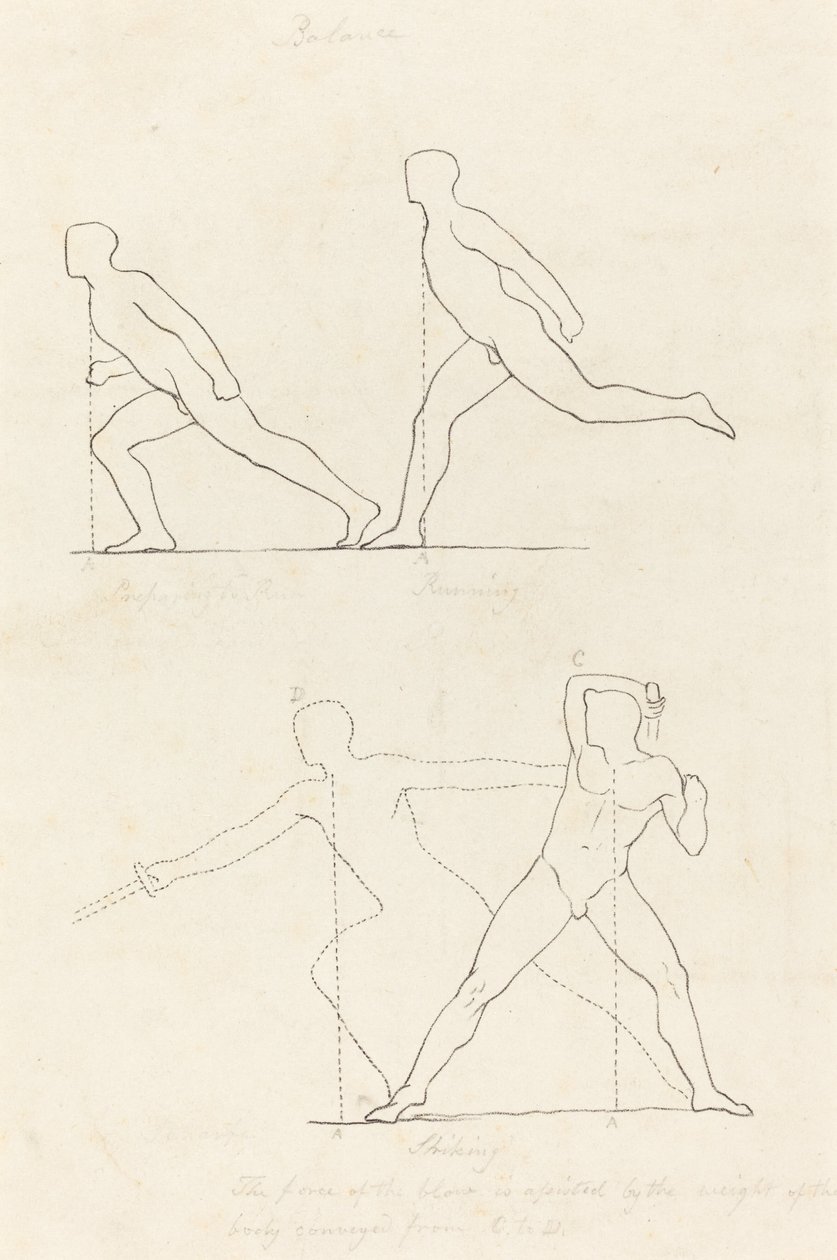 Forbereder på å løpe; Løping; Slående av George Scharf after John Flaxman
