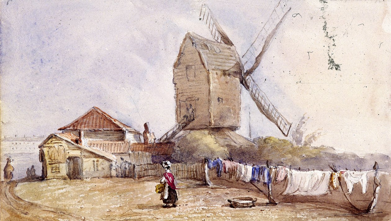 En vindmølle på Blackheath, Greenwich, London, 1833 av George Shepheard