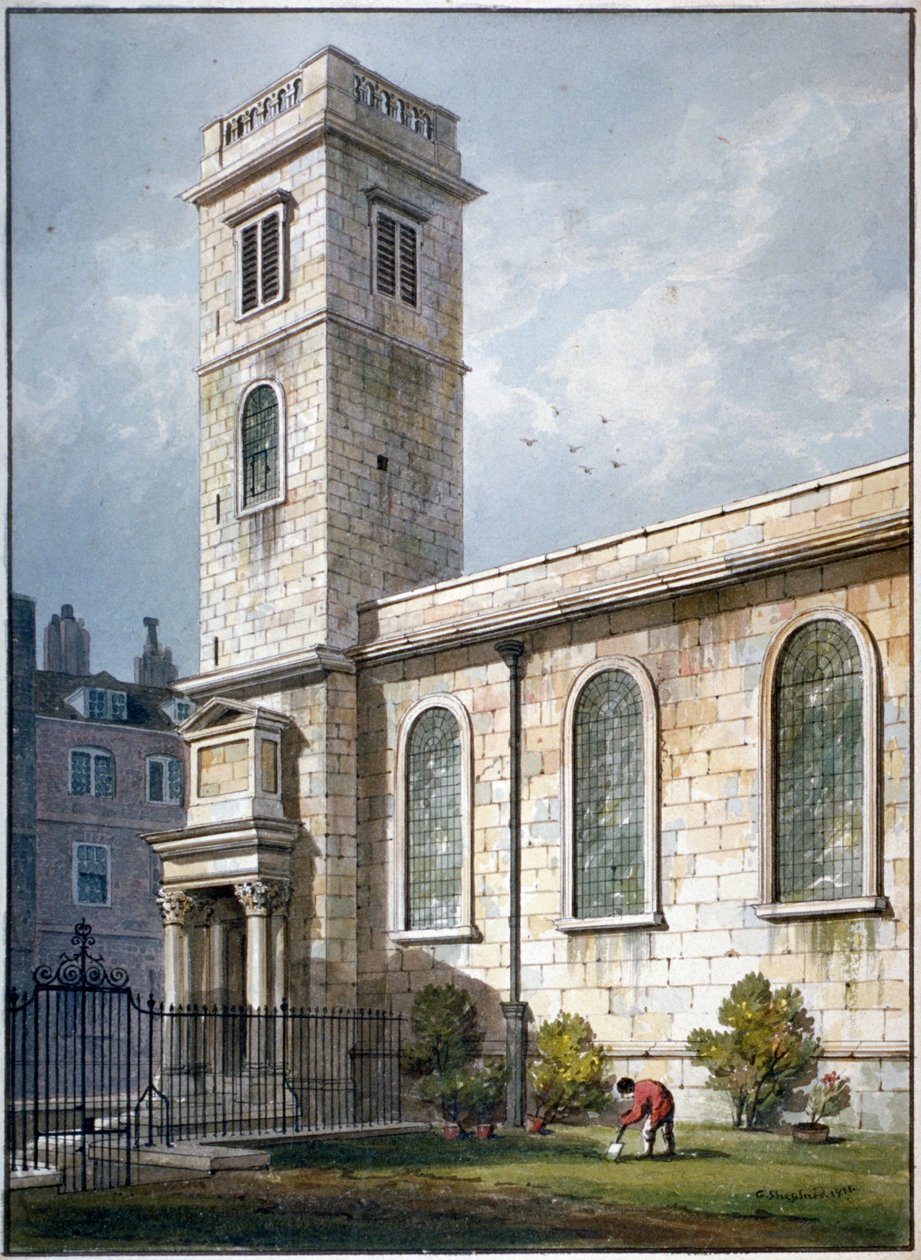 All Hallows Church, Lombard Street, London, 1811 av George Shepherd