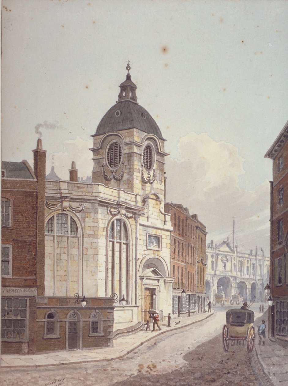 Church of St Benet Fink, Threadneedle Street, City of London, 1810 av George Shepherd