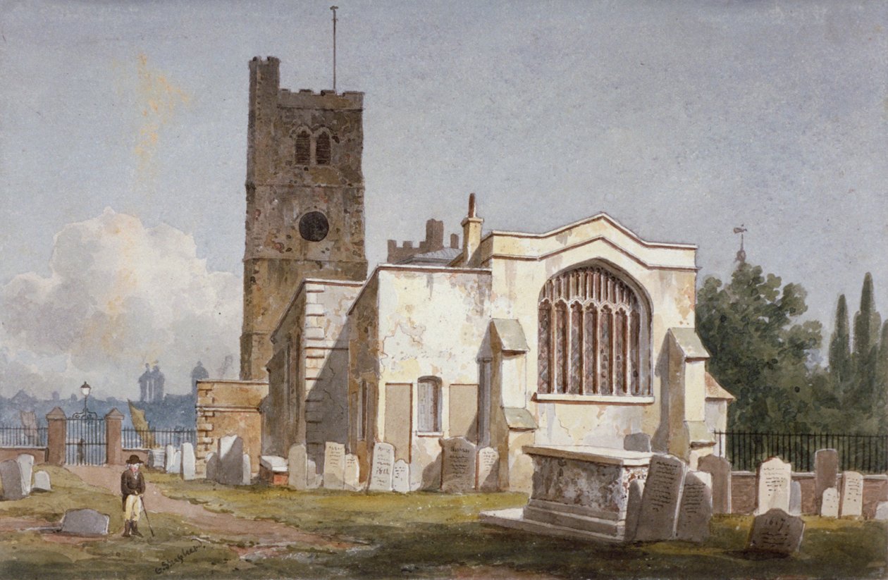 Church of St Mary at Lambeth, London, c1810 av George Shepherd