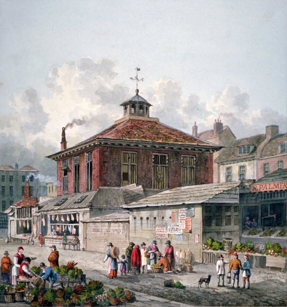 Clare Market, Westminster, London, 1815 av George Shepherd