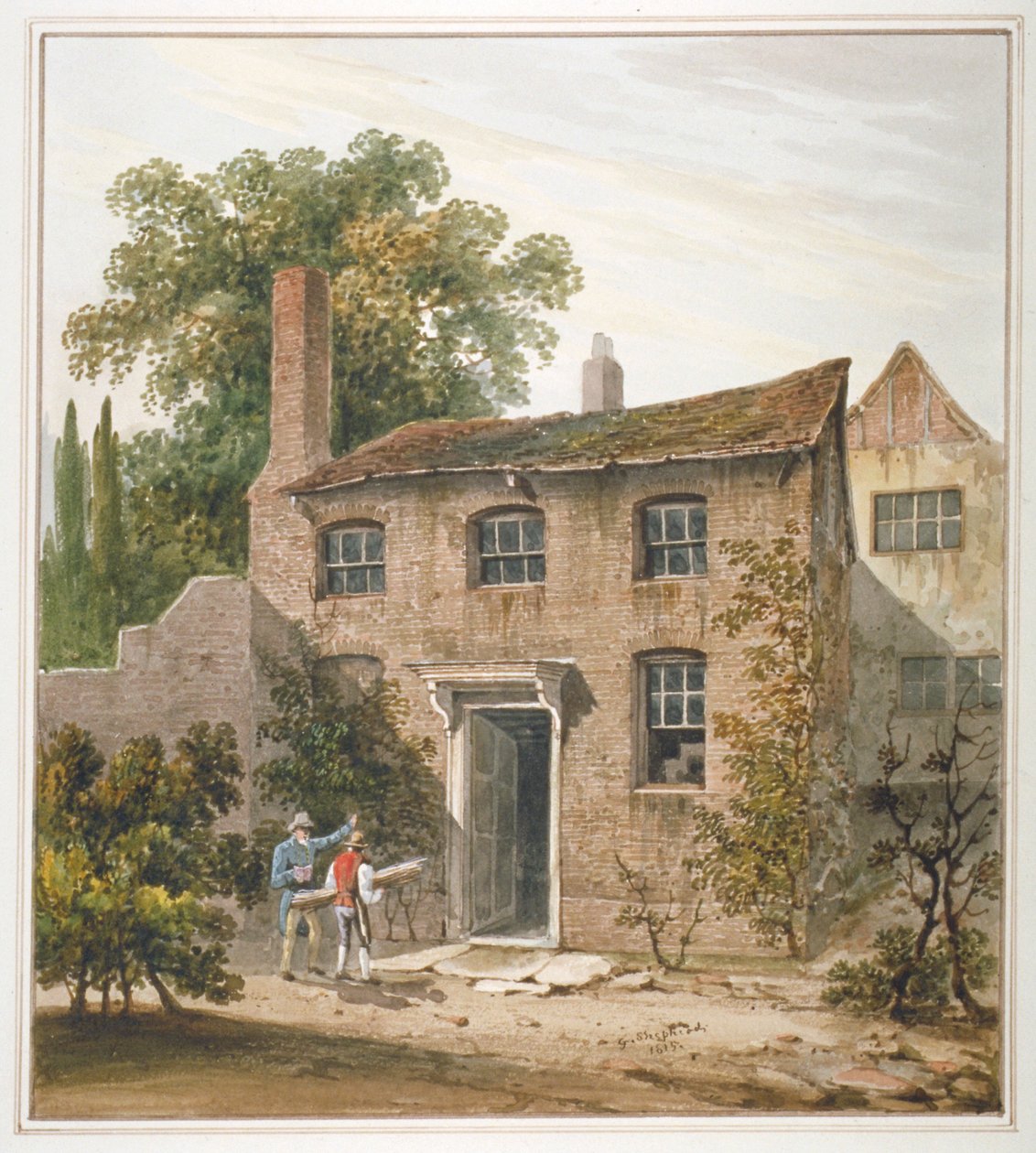 House in Holborn, London, 1815   1167717   no       norwegian Successfully Translated  Original: La maison Zhukovsky (Joukovsky), a Kuchuk Koy (Ukraine) - The Zhukovskys House at Kuchuk-Koy- Oeuvre de Pyotr (Piotr, Petr) Savvich Utkin (Outkine) (1877-1934) av George Shepherd