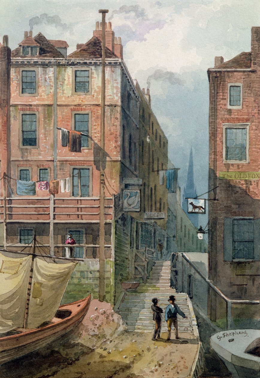 Hungerford Stairs, ca. 1810 av George Shepherd