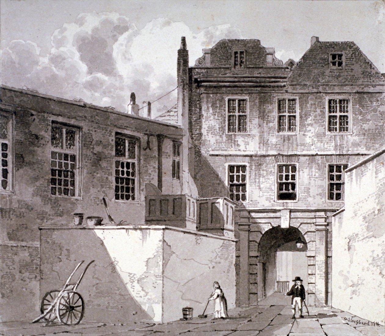 Shaftesbury House, Aldersgate Street, London, 1811 av George Shepherd