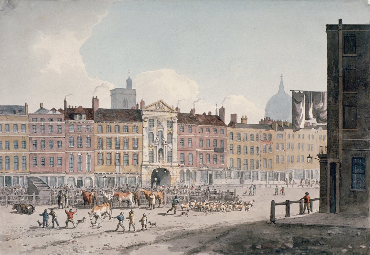 Smithfield Market, City of London, 1810. av George Shepherd