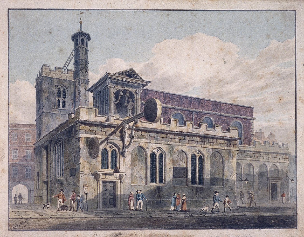 St Dunstan i vest, London, 1811 av George Shepherd