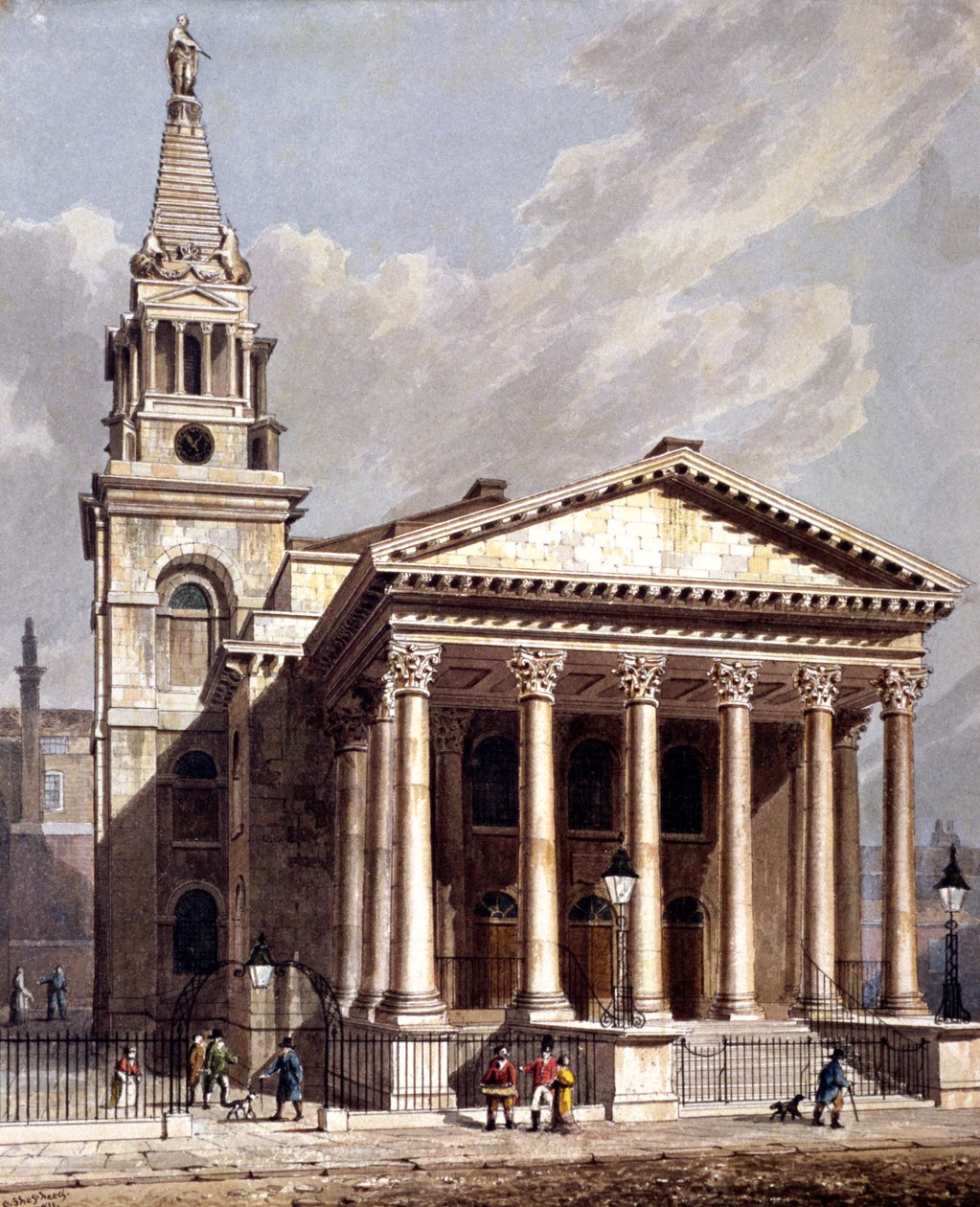 St George, Bloomsbury, Holborn, London, 1811 av George Shepherd
