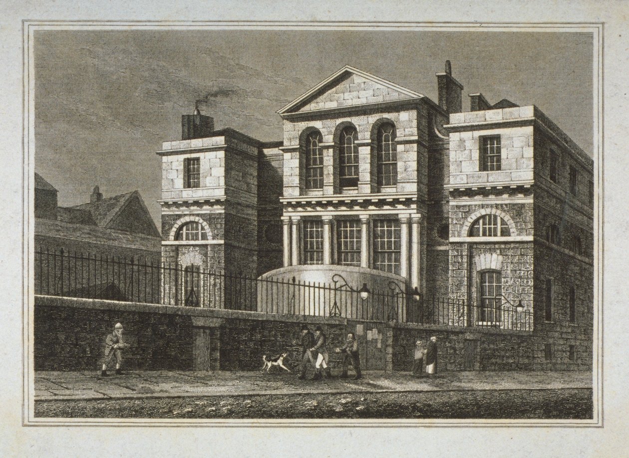 Utsikt over Sessions House, Old Bailey, 1812 av George Shepherd